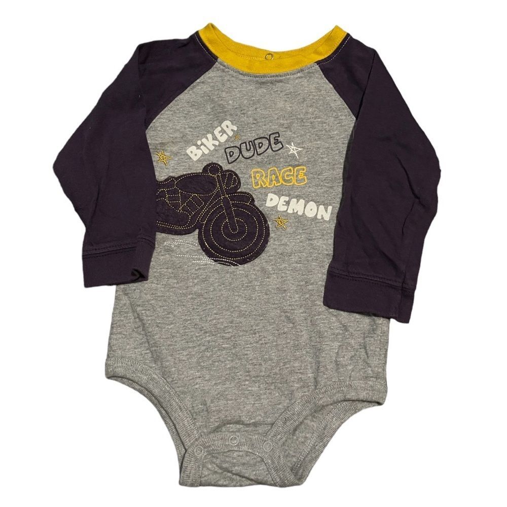 🔥 5 for $30 🔥 Koala Baby Biker Long Sleeve Onesie | Size 6-9M
